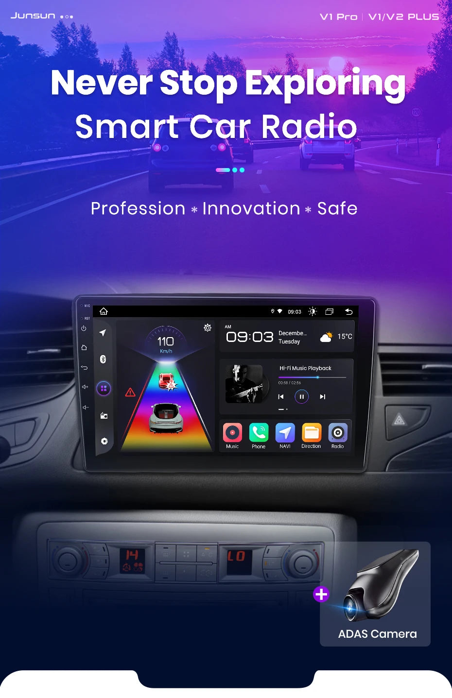 Autoradio sans fil avec CarPlay et Android Auto Citroën C5 (2008-2017), doté de RDS, 4G, Wi-Fi, GPS, double DIN et Bluetooth.