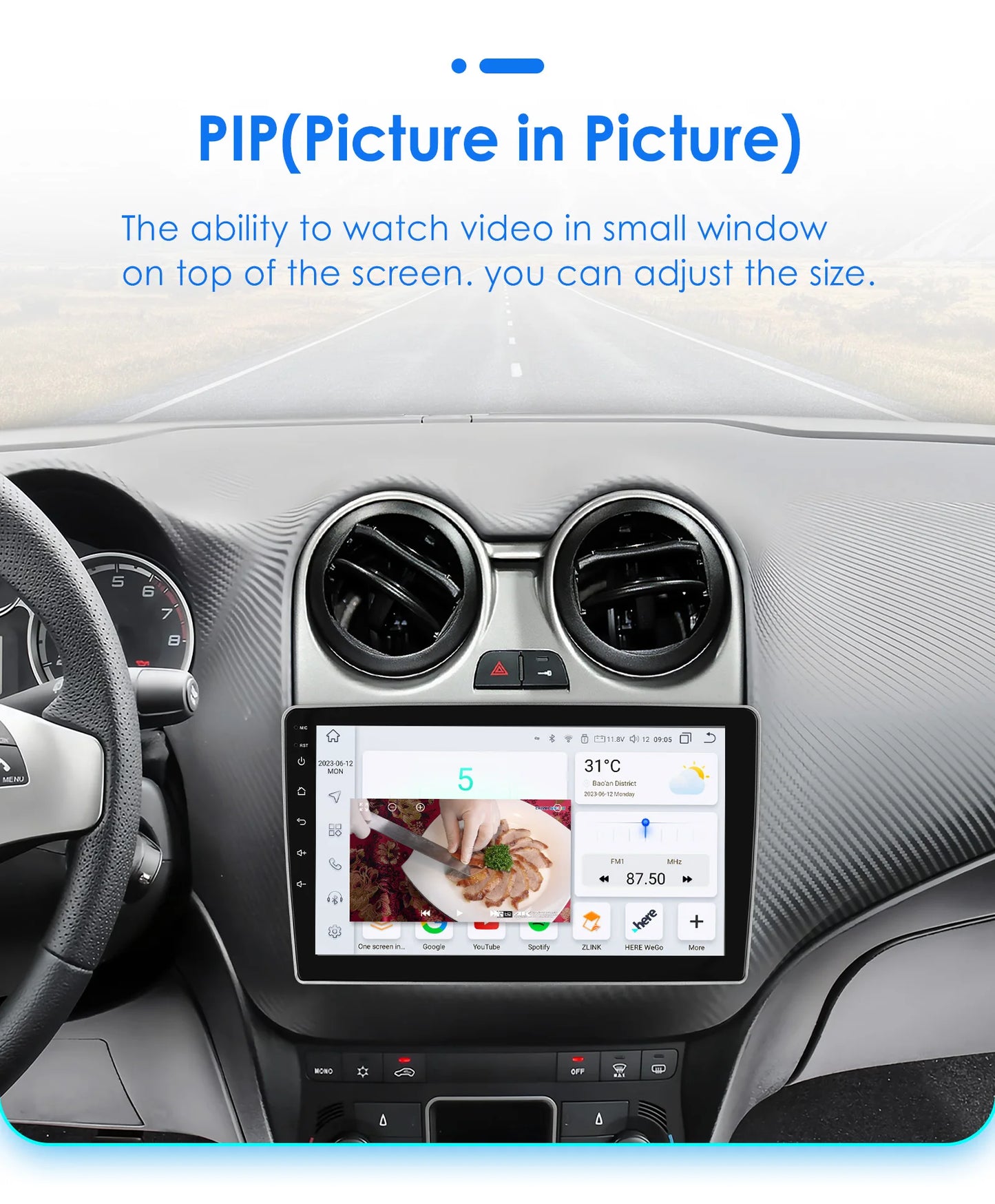 Autoradio Android 2DIN pour Alfa Romeo Mito 955 de 2008 à 2016 avec écran 9 pouces, GPS, CarPlay, Android Auto, lecteur multimédia vidéo et audio stéréo