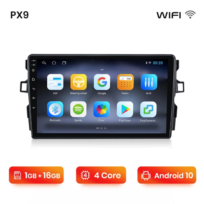 Autoradio Android 13 Toyota Auris (2006-2012) CarPlay sans fil et Android Auto, avec écran multimédia stéréo, GPS, RDS et DSP