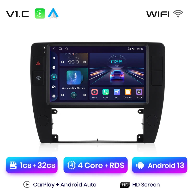 Autoradio CarPlay Android 13 Volkswagen Passat B5 (2000 à 2005) – Écran multimédia stéréo
