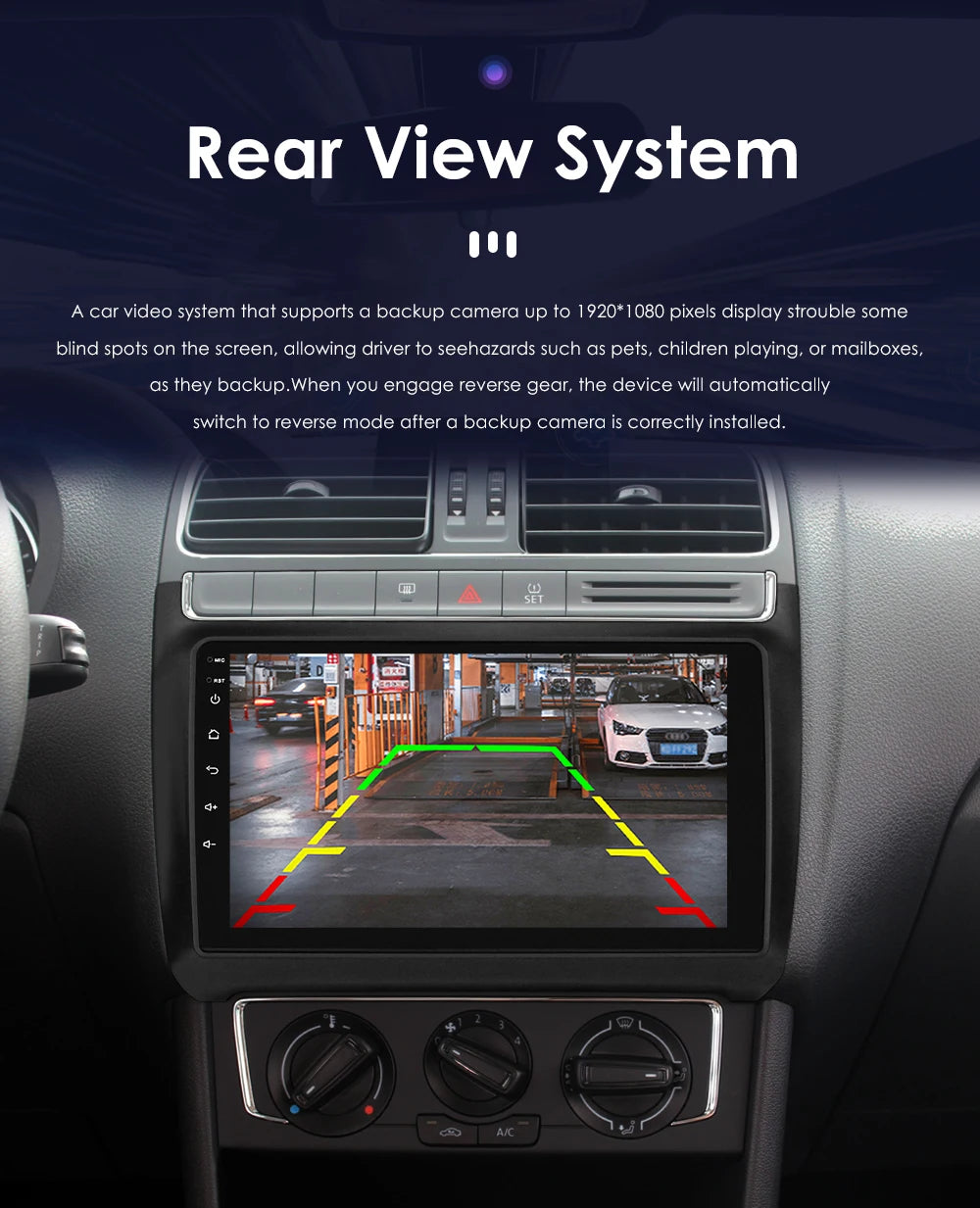 Autoradio CarPlay 2 DIN Android 13 pour Volkswagen Polo 5 (2008–2020)