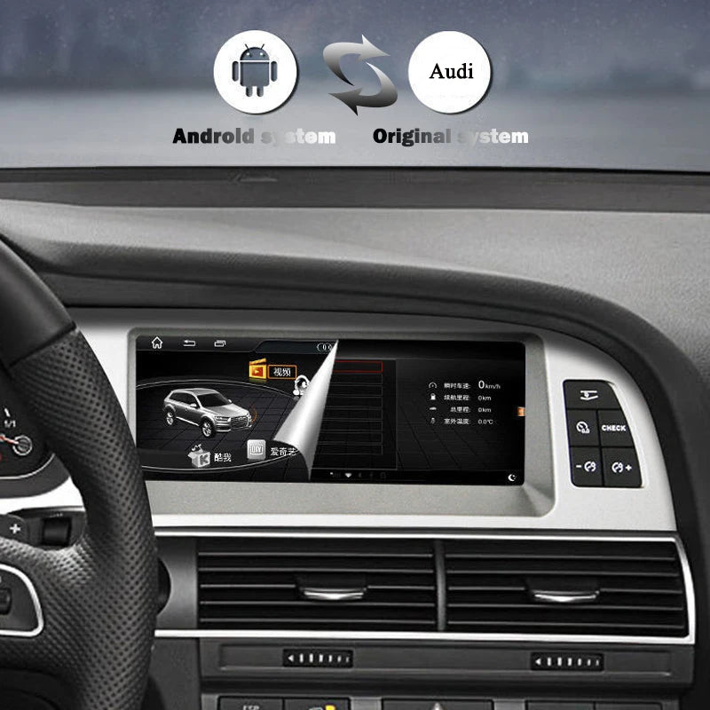 Autoradio multimédia Android sans fil Bonroad avec CarPlay pour Audi A6 C6 4F (2005-2012) – Compatible MMI 2G/3G, Bluetooth, GPS, radio et écran stéréo